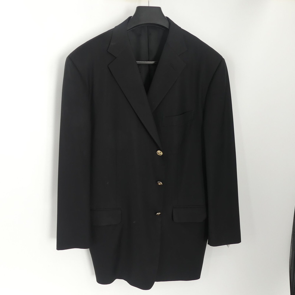 Pal‎ Zileri Wool Blazer Gold Buttons Black 58R IT US 48R
